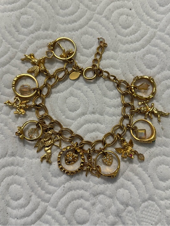 Kirks Folly Jewelry - Kirks Folly Vintage Secret Of The Seven Angels Golden Rings Charm Bracelet